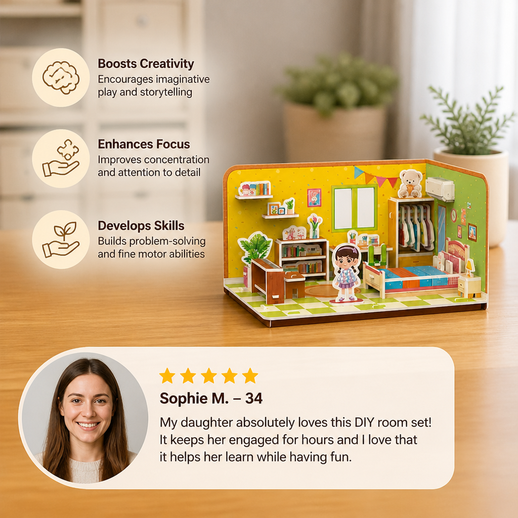 3D DIY Playroom Building Kit – Educational Puzzle & Craft Set