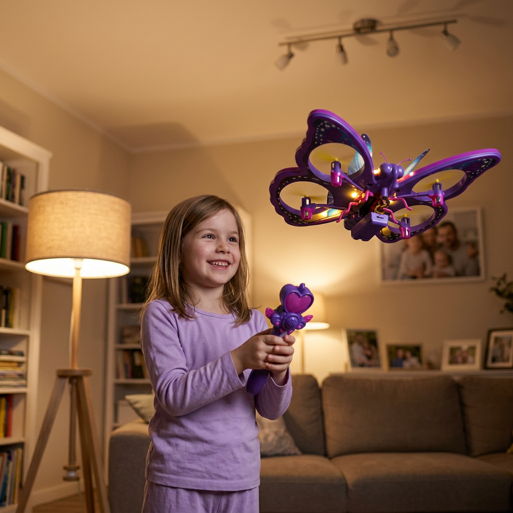 Magic Light-Up Butterfly Quadcopter Toy with Wand Control