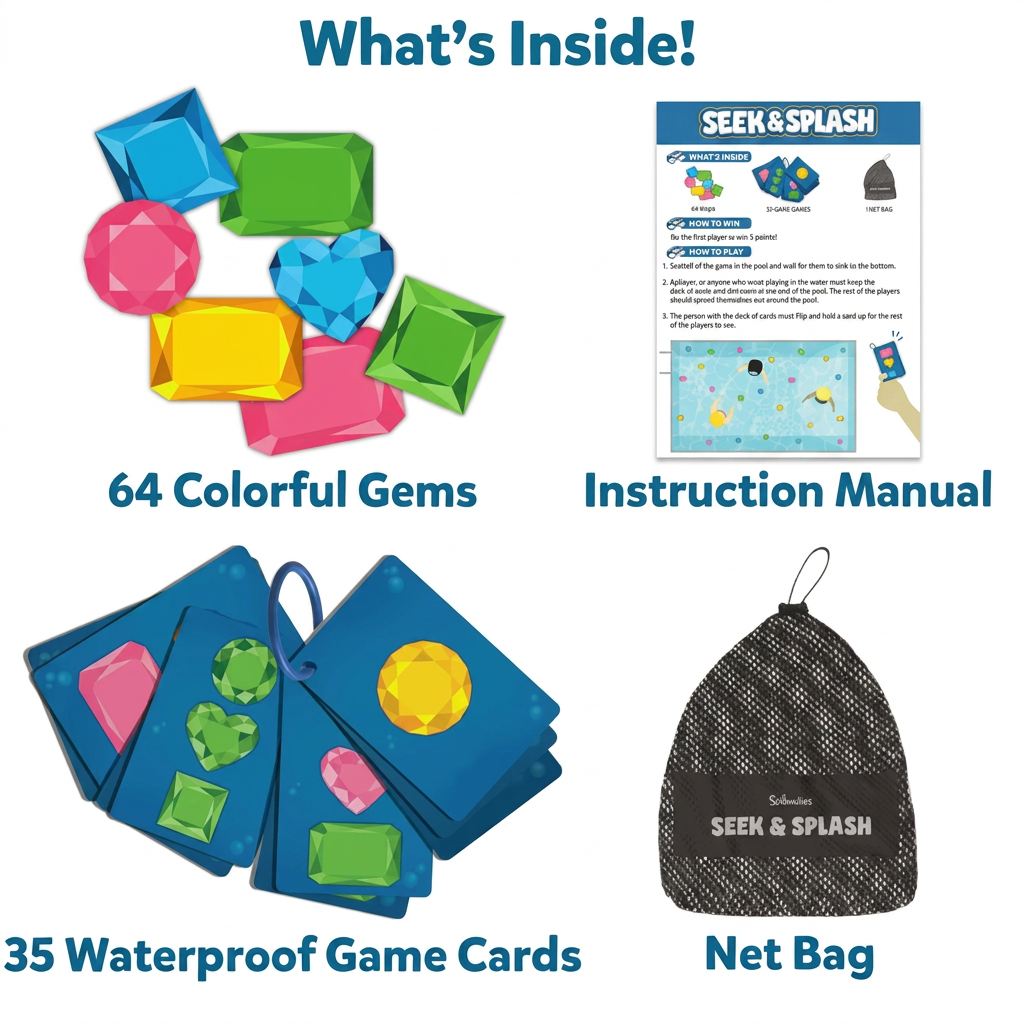 Underwater search & find game with colourful gems
