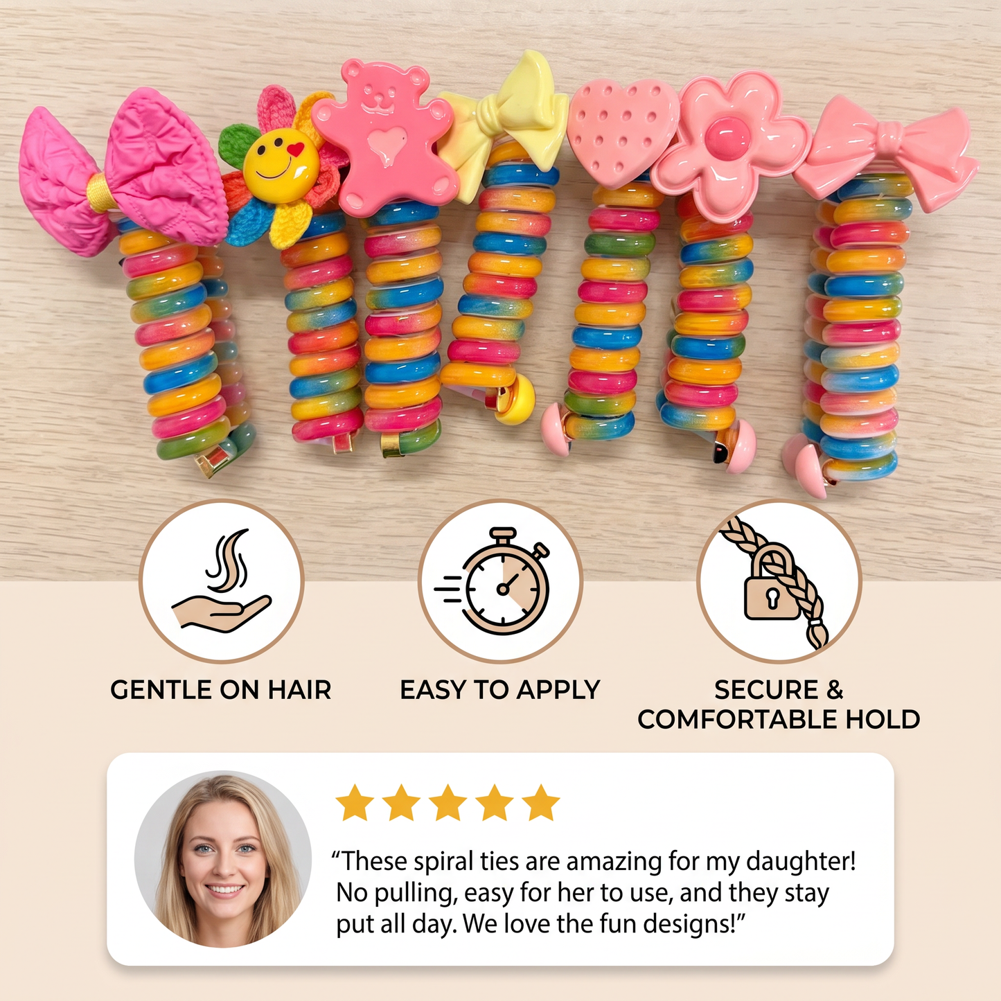 Cute Kids Spiral Hair Tie Set