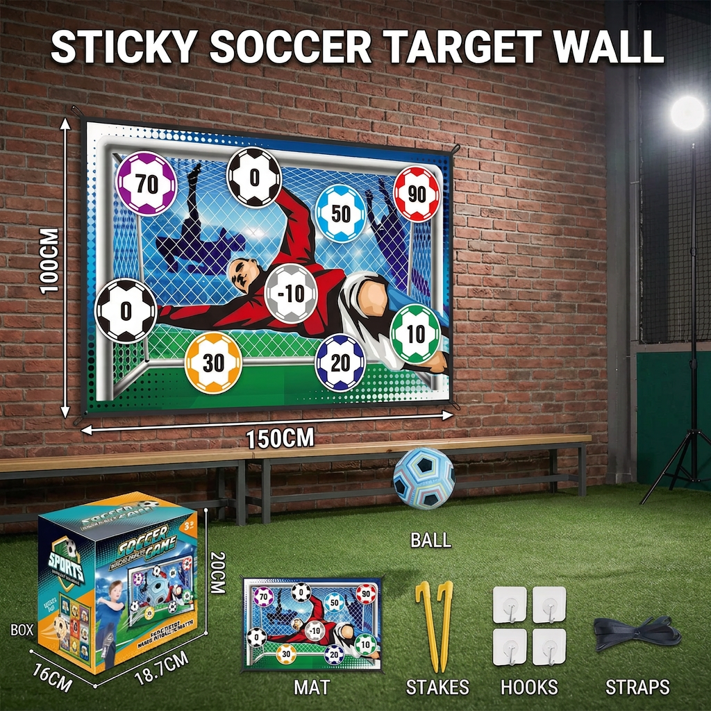 Sticky Soccer Target Wall – Indoor & Outdoor Training &  Play Set