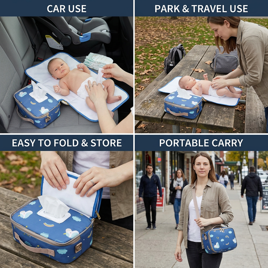 3in1 Stroller Organizer Bag – Waterproof Diaper Caddy with Insulated Pockets