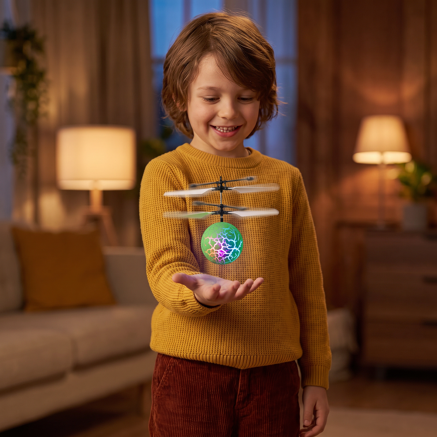 Hand-Controlled Flying LED Ball Drone for Kids