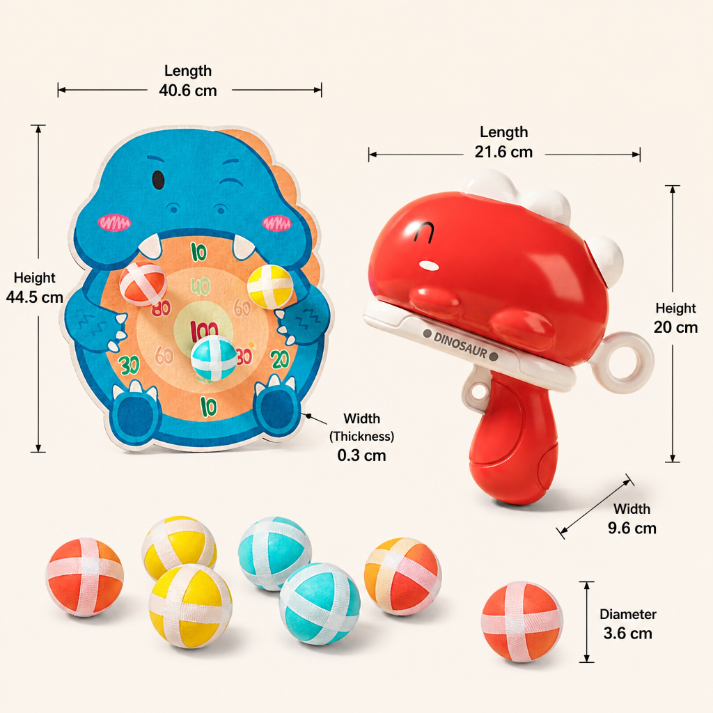 Dinosaur Sticky Ball Shooter – Target Shooting Game for Kids