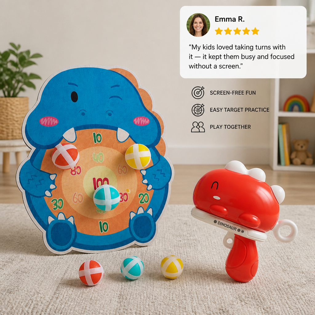 Dinosaur Sticky Ball Shooter – Target Shooting Game for Kids