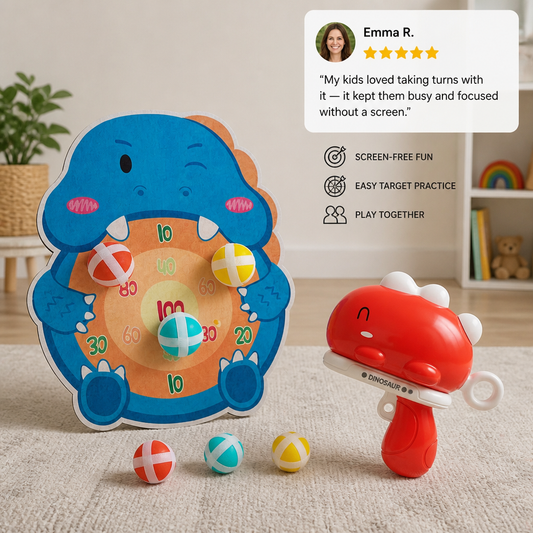 Dinosaur Sticky Ball Shooter – Target Shooting Game for Kids