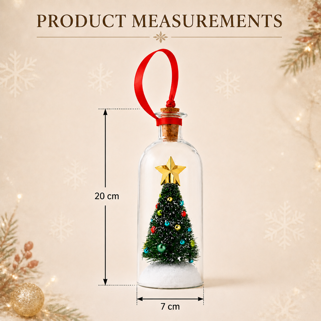 Recordable Christmas Message-in-a-Bottle Ornament with Voice Playback