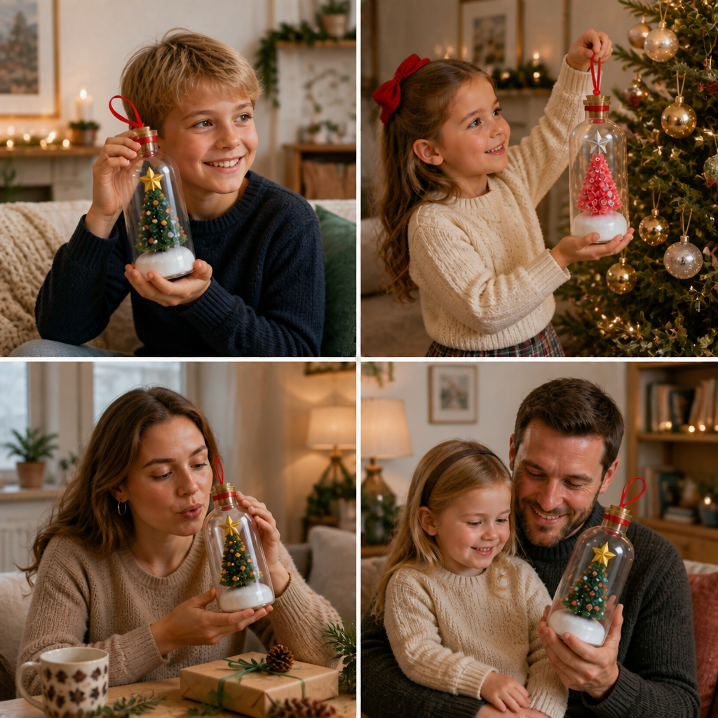 Recordable Christmas Message-in-a-Bottle Ornament with Voice Playback