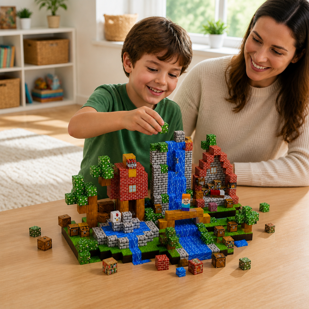 100-Piece Magnetic Building Cube Set – Montessori STEM Construction Toy for Kids