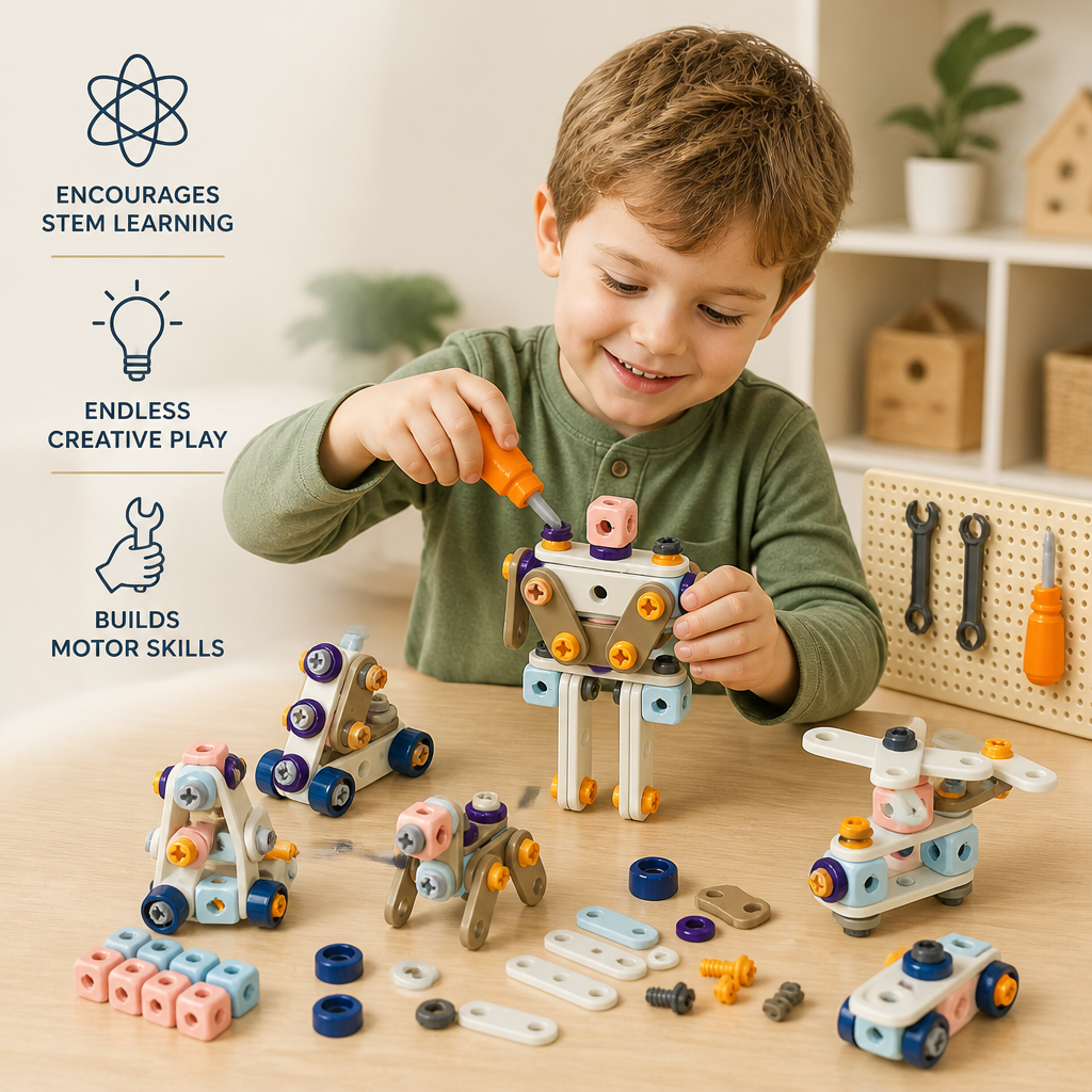Kids’ DIY Tool Kit with Electric Drill – STEM Building Playset