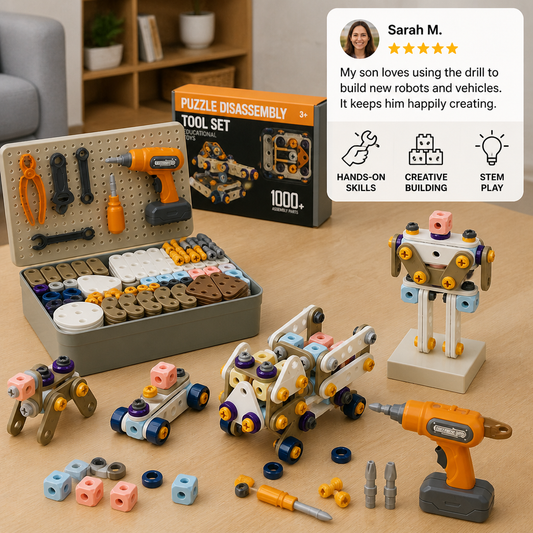 Kids’ DIY Tool Kit with Electric Drill – STEM Building Playset