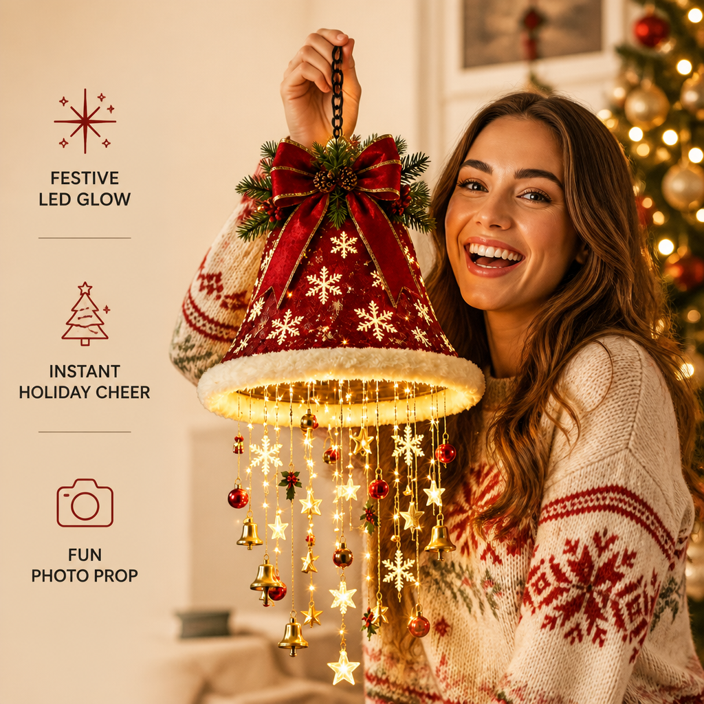 Christmas Santa Hat Lights with LED String Decorations