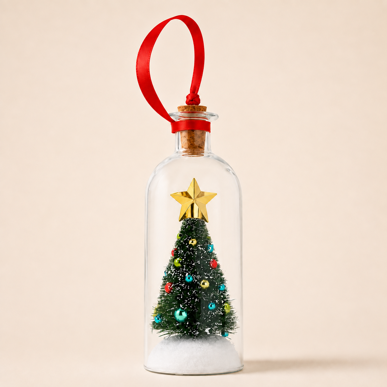 Recordable Christmas Message-in-a-Bottle Ornament with Voice Playback