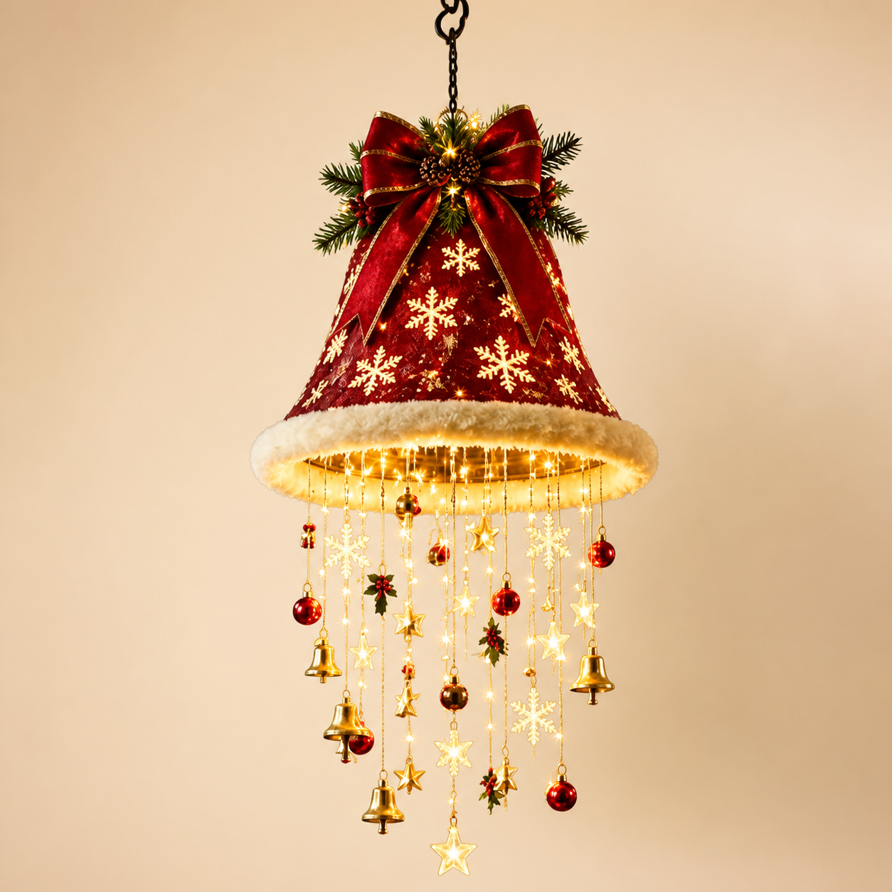 Christmas Santa Hat Lights with LED String Decorations