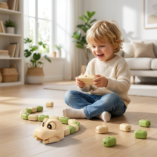 Interactive Growing RC Snake STEM Toy – Eats Blocks & Grows Longer