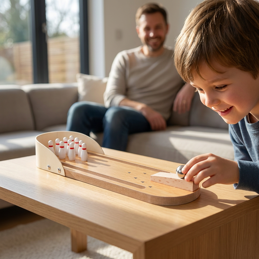Wooden Mini Bowling Game – Portable Desktop Bowling Set for Kids