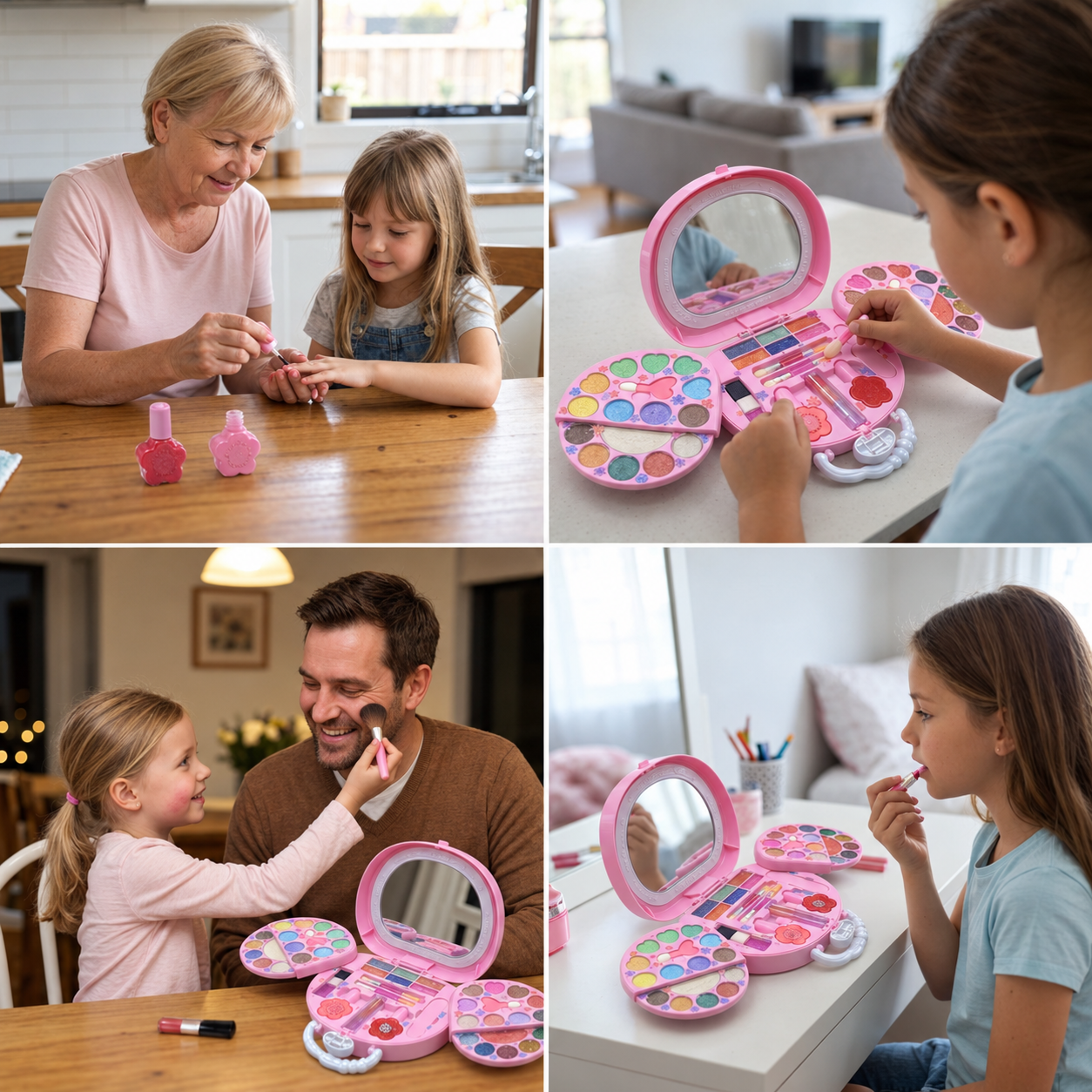 Kids’ Washable Princess Makeup Set with Nail Polish & Storage Box