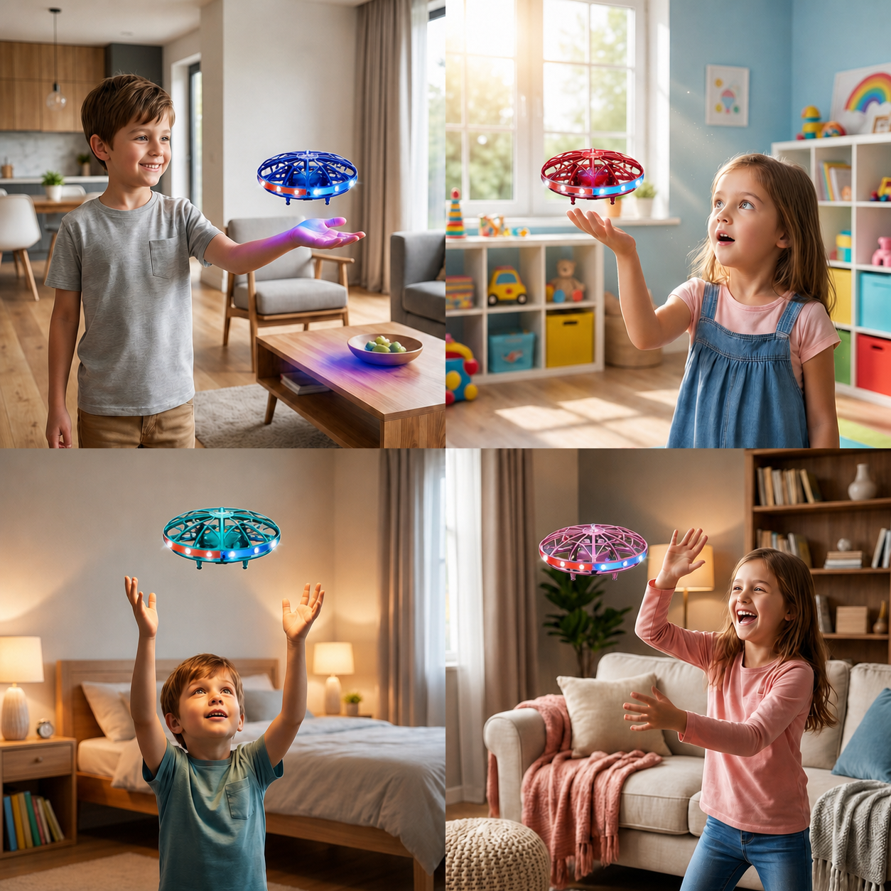 Motion-Sensing LED UFO Flying Drone