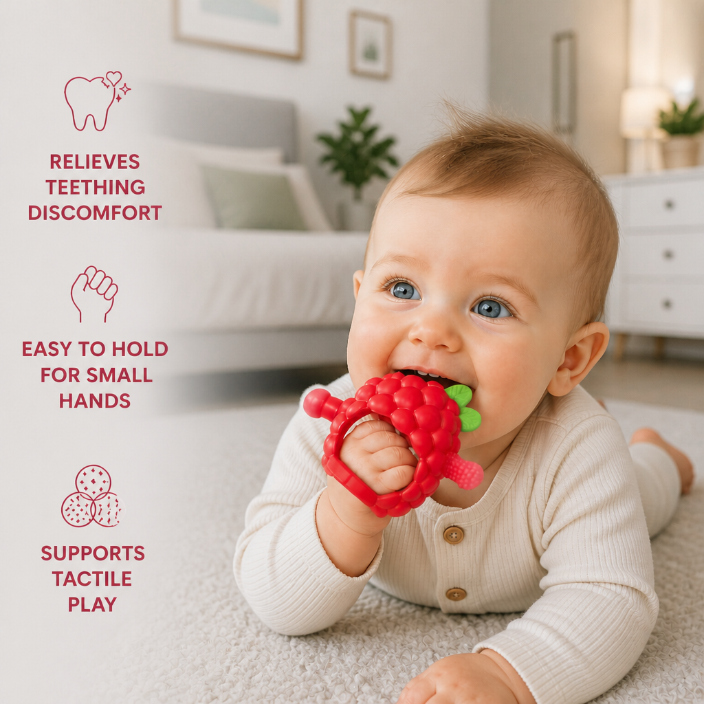 Easy-Grip Multi-Textured Silicone Baby Teether (3+ Months)