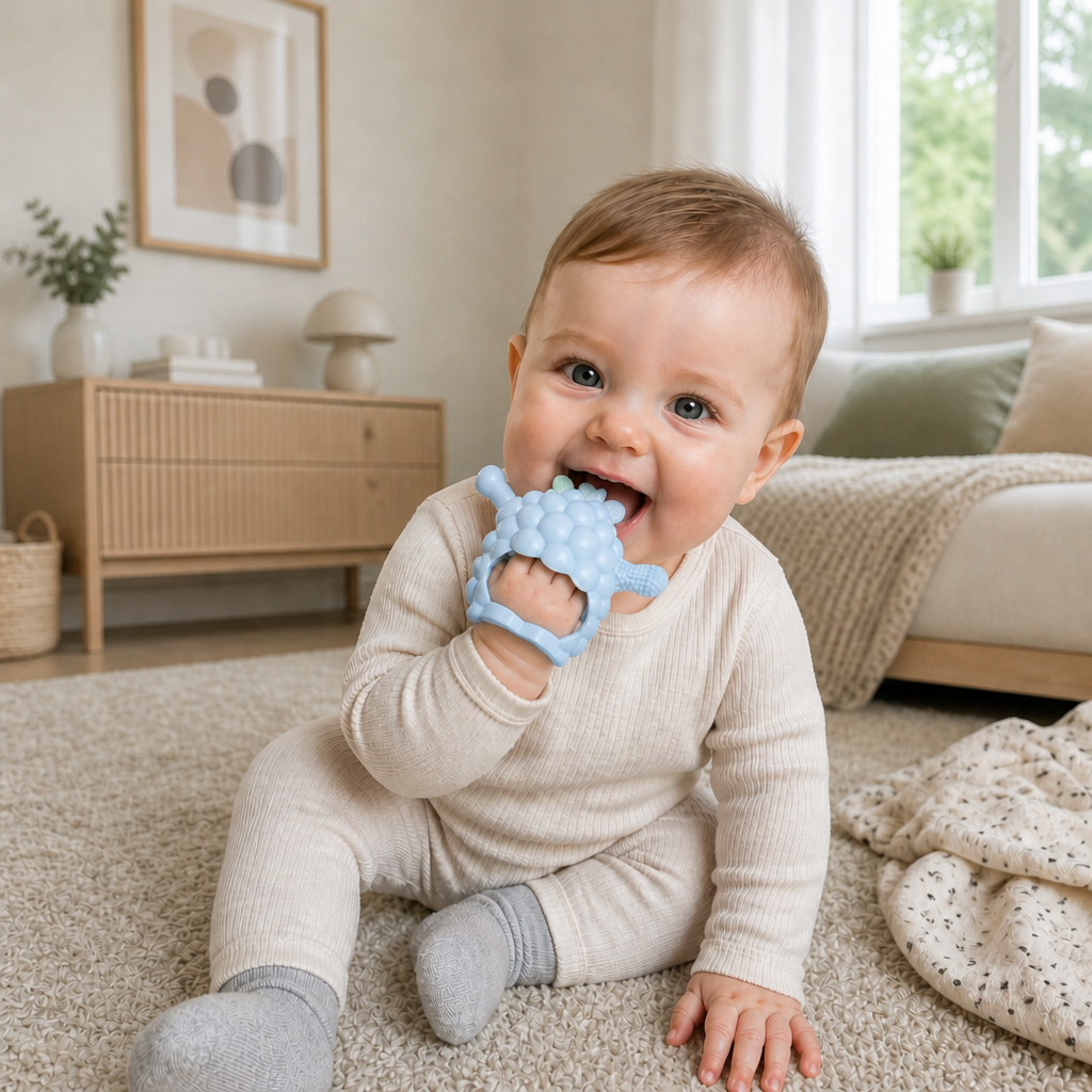 Easy-Grip Multi-Textured Silicone Baby Teether (3+ Months)