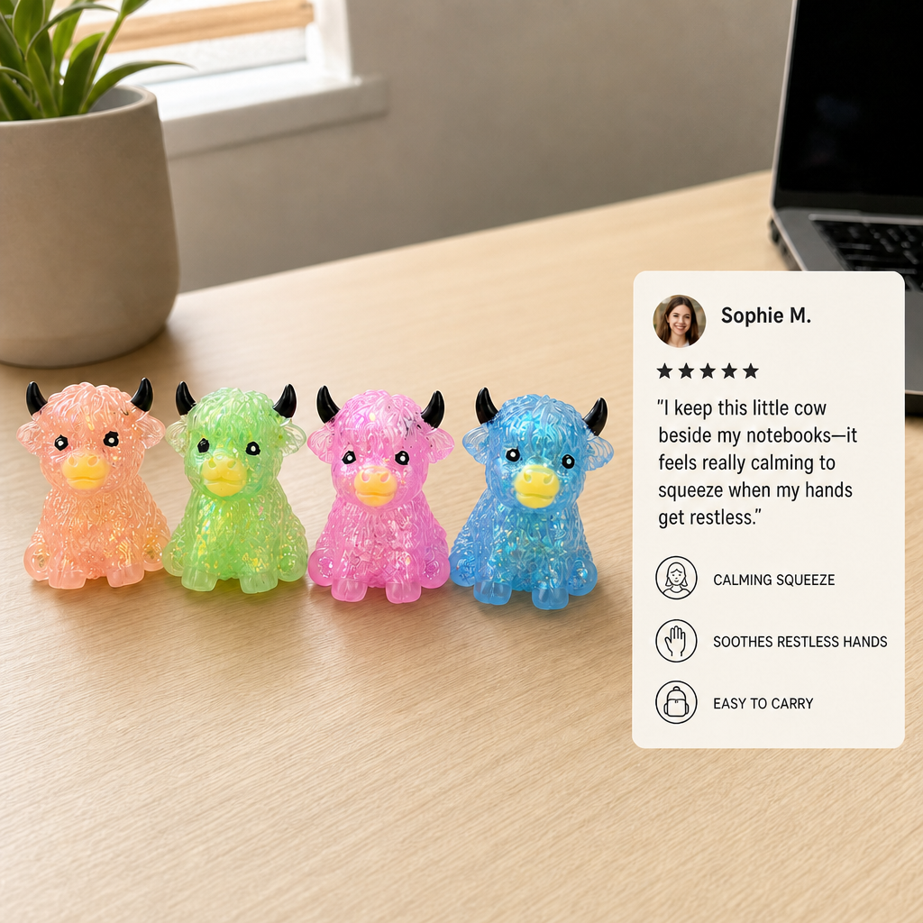 Mini Highland Cow Squishy Stress Relief Toy