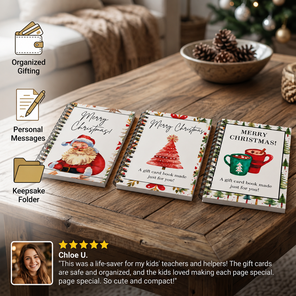 DIY Christmas Gift Card Book – Spiral-Bound Holiday Gift Organizer
