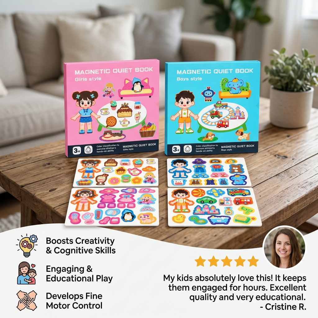Montessori Magnetic Quiet Book – Creative Dress-Up & Scene Play