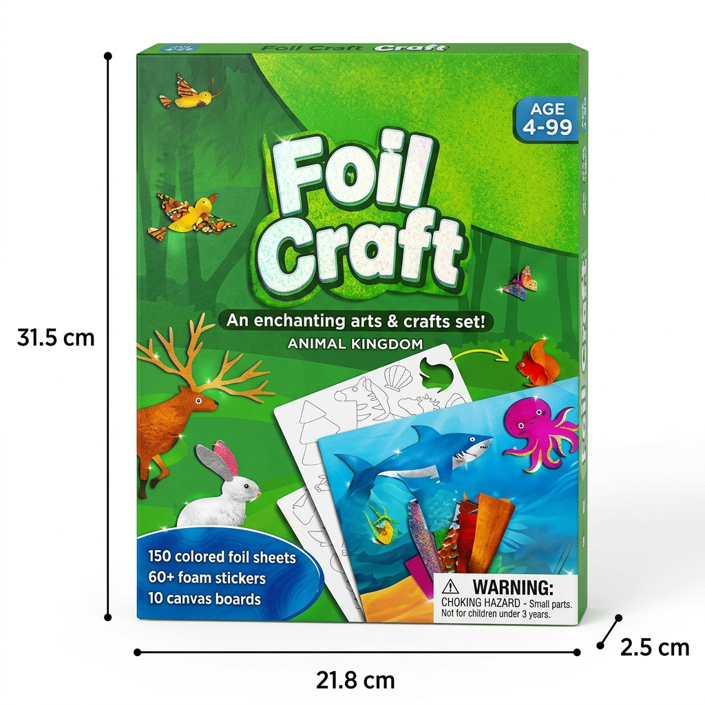 DIY Foil Art Kit – No-Mess Animal Crafts for Kids
