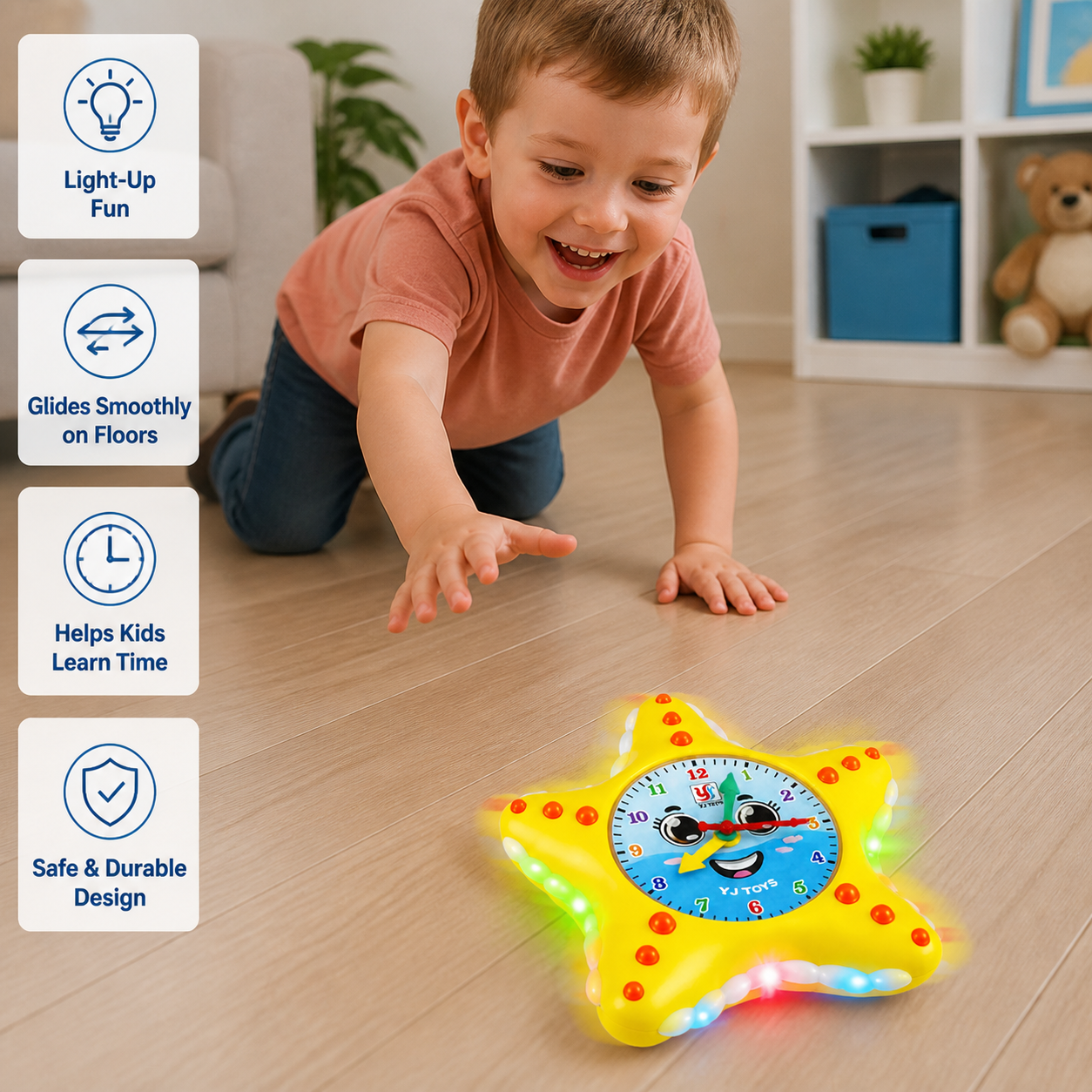 Starfish Clock Learning Toy – Interactive Time Teaching Toy for Kids