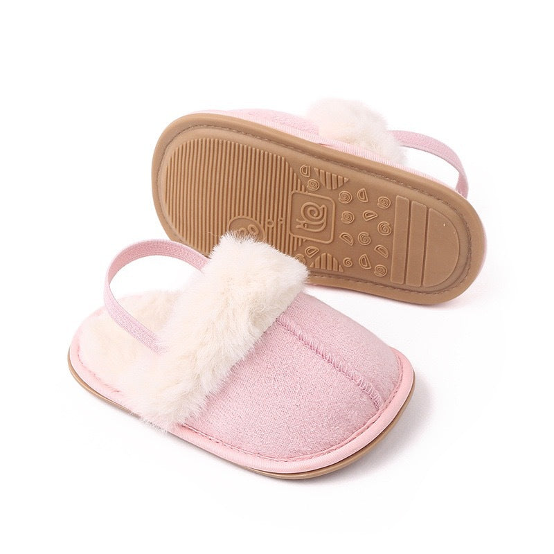 Fluffy Baby & Toddler Slippers with Soft Plush Lining and Non-Slip Soles