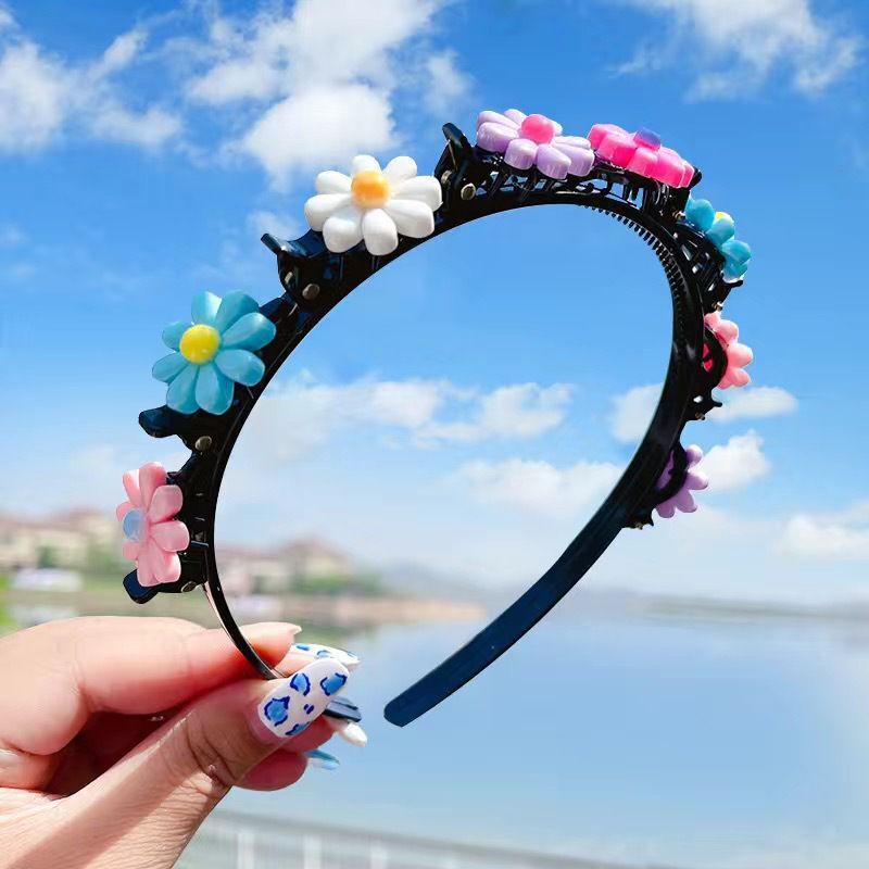 Cute Hair Clips & Bands for Girls with Flower, Strawberry & Rainbow Charms