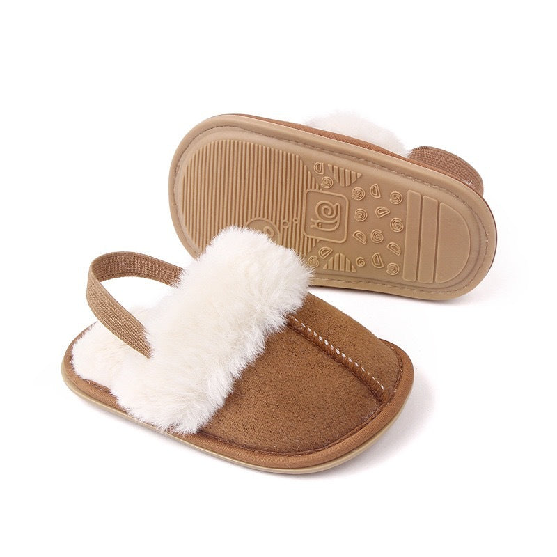 Fluffy Baby & Toddler Slippers with Soft Plush Lining and Non-Slip Soles