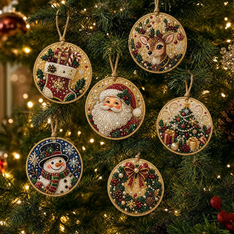 DIY Christmas Wooden Ornament Diamond Painting Kit