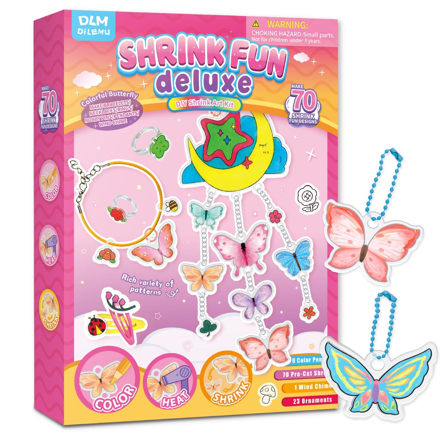 DIY Shrink Art Keychain & Charm Making Kit for Kids