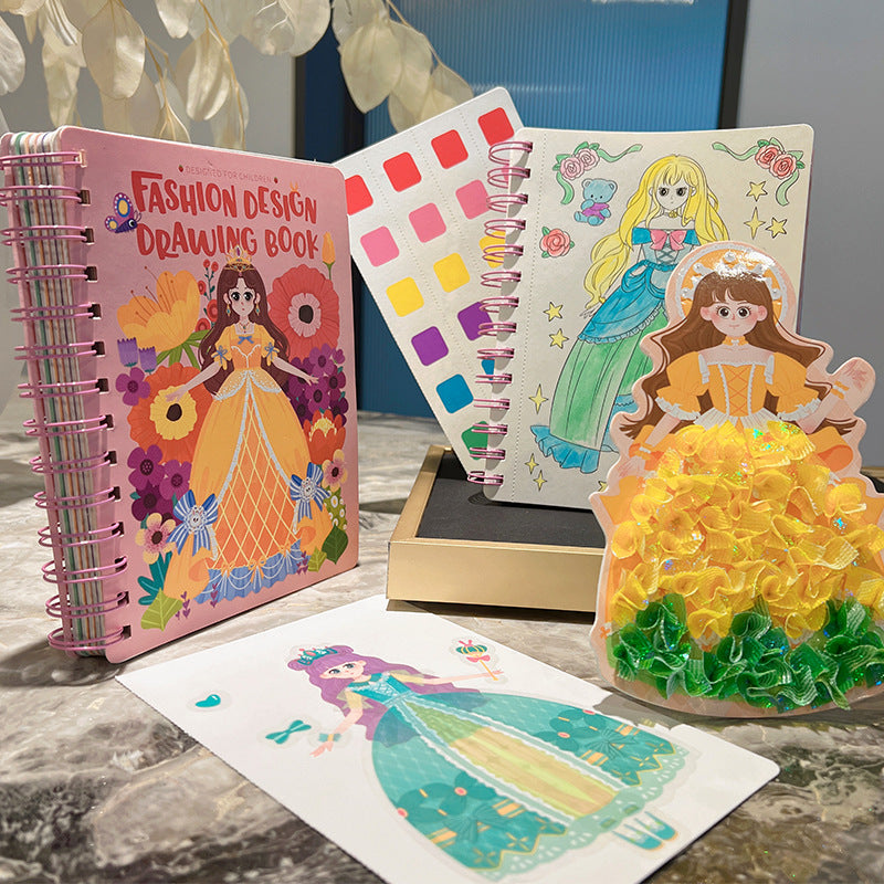 4-in-1 Fairy Princess Diamond Painting, Poke-In, Embroidery & Watercolor Art Kit for Kids