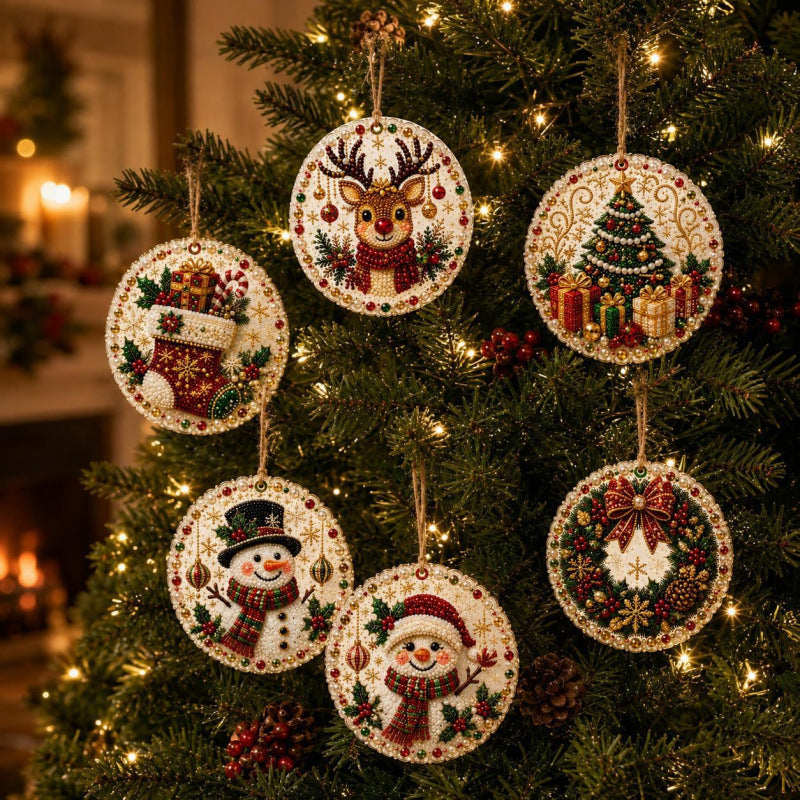 DIY Christmas Wooden Ornament Diamond Painting Kit