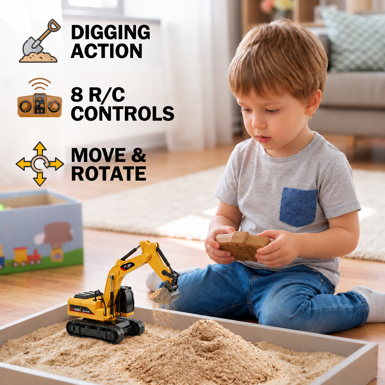 1:64 Scale RC Construction Vehicles – Forklift, Excavator, Dump Truck & Bulldozer