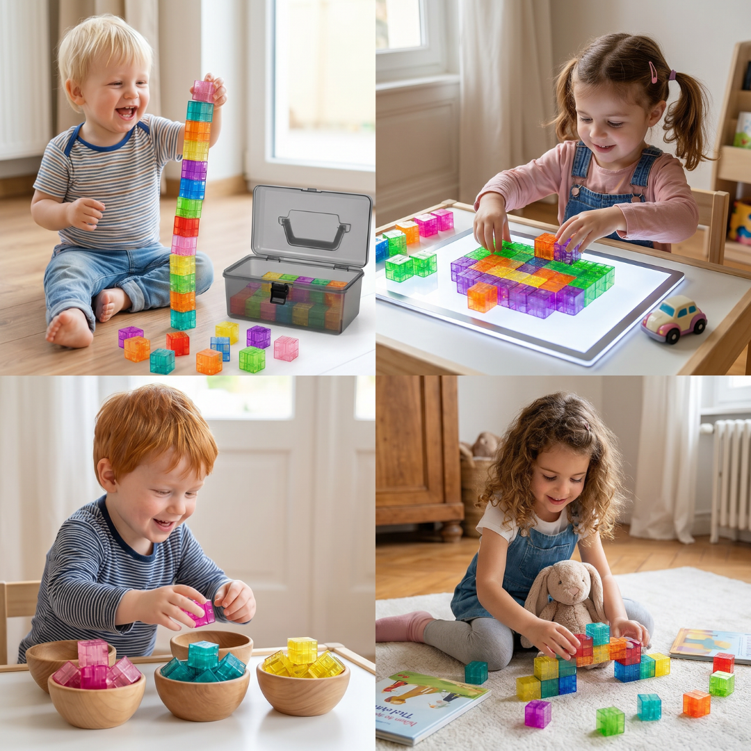 Montessori Cube Building Block Set for Kids
