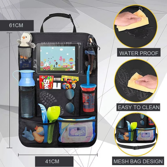 Car seat protector and organizer for children