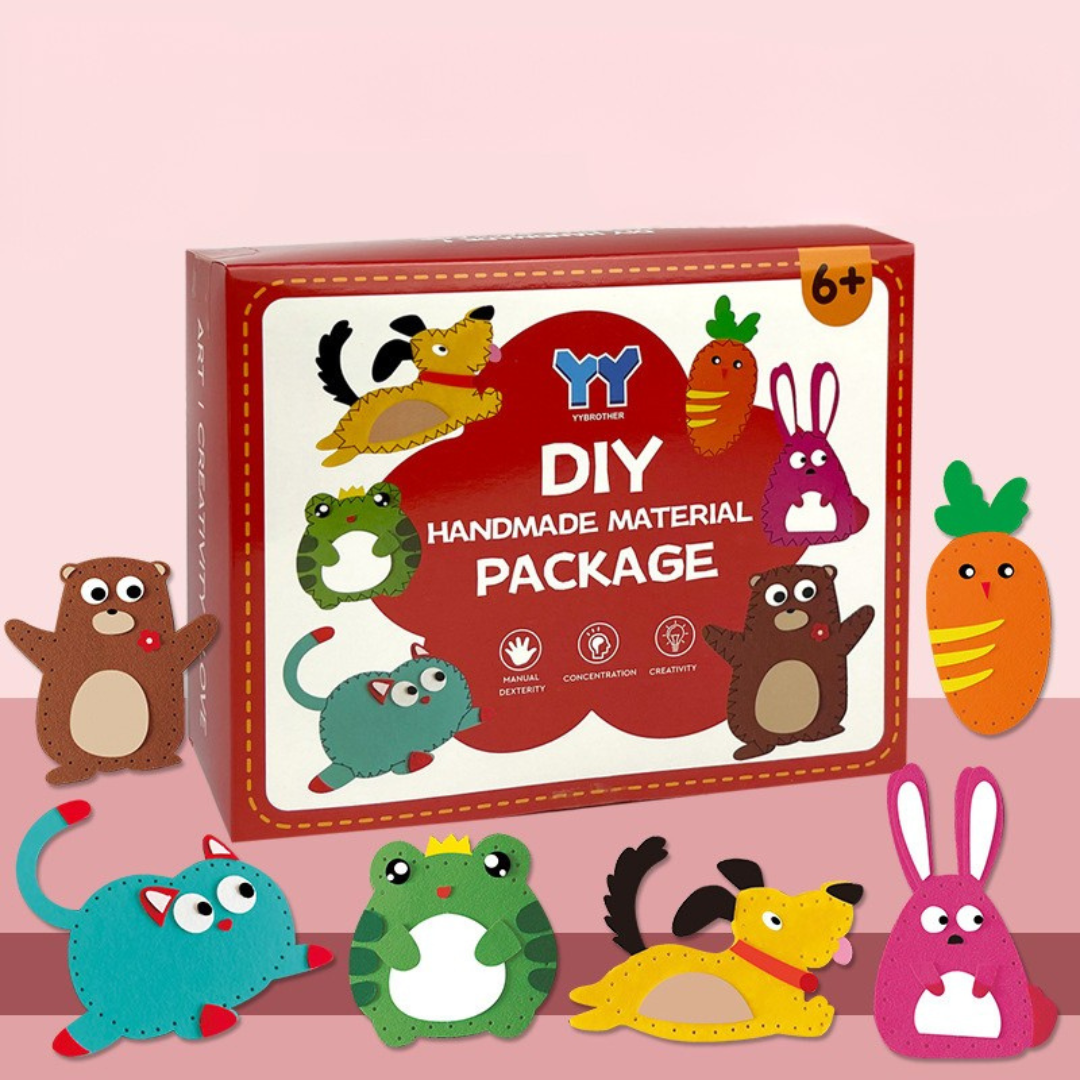 Safe DIY Felt Animal Sewing Set