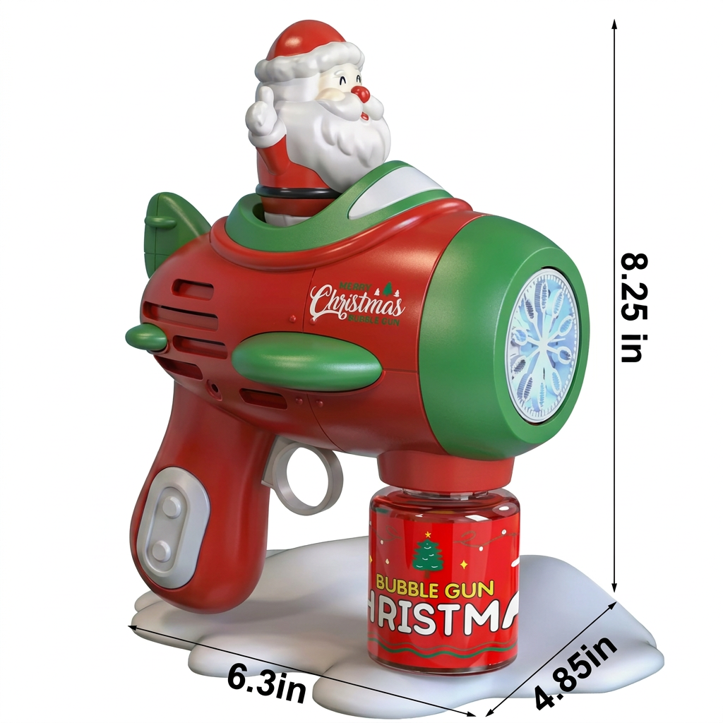 Electric Christmas Bubble Gun with Lights & Sounds for Kids