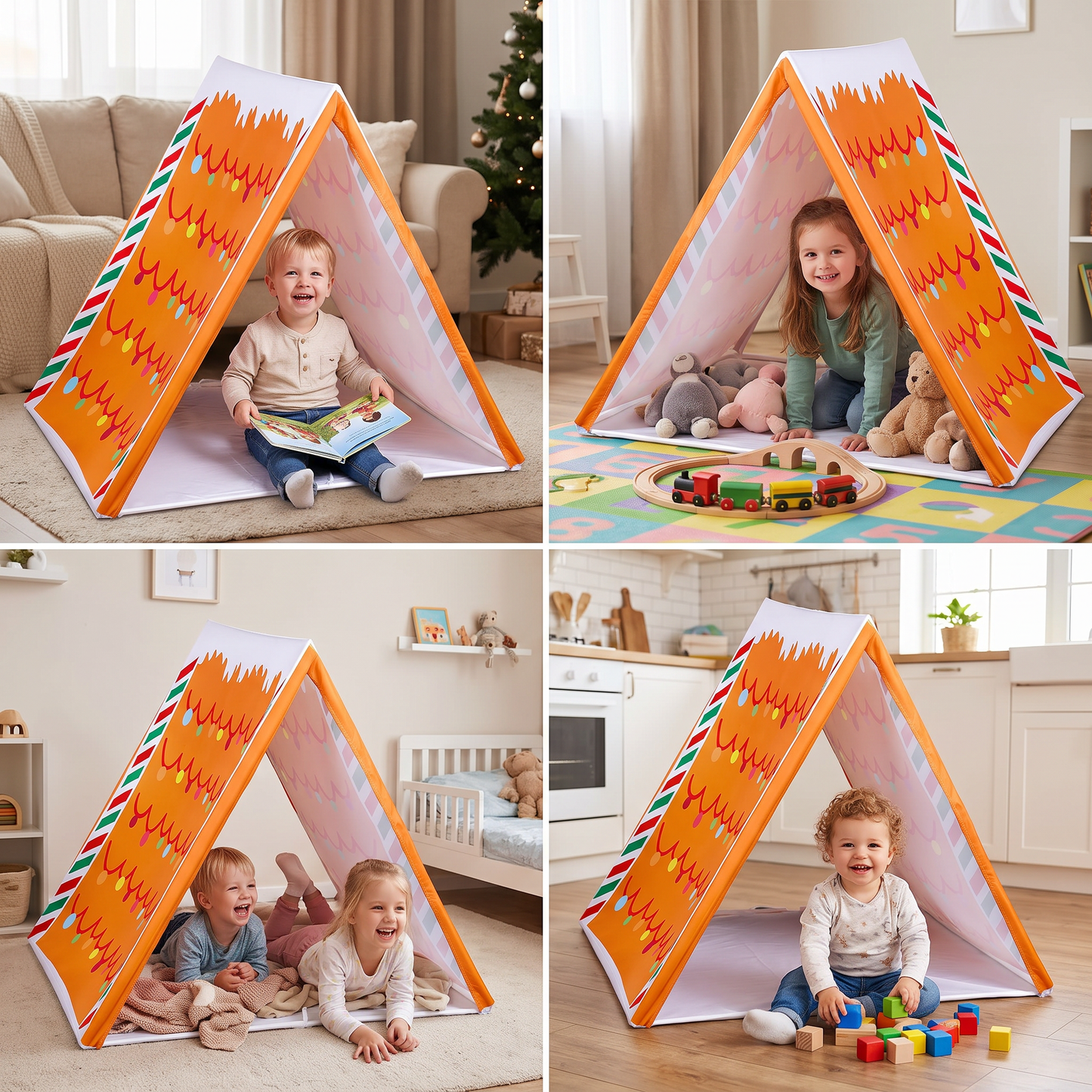 Christmas Gingerbread House Play Tent for Kids