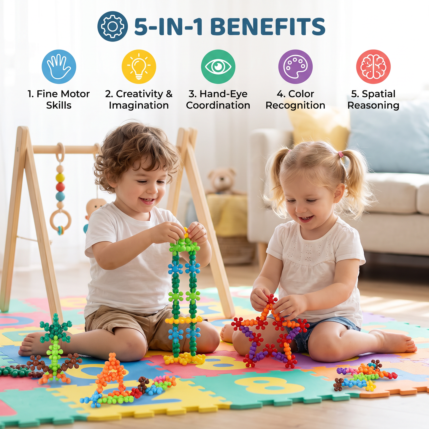 Montessori Plum Blossom Building Block Set