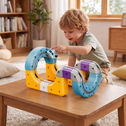 DIY Gravity Cube Track Building Kit with Electric Train