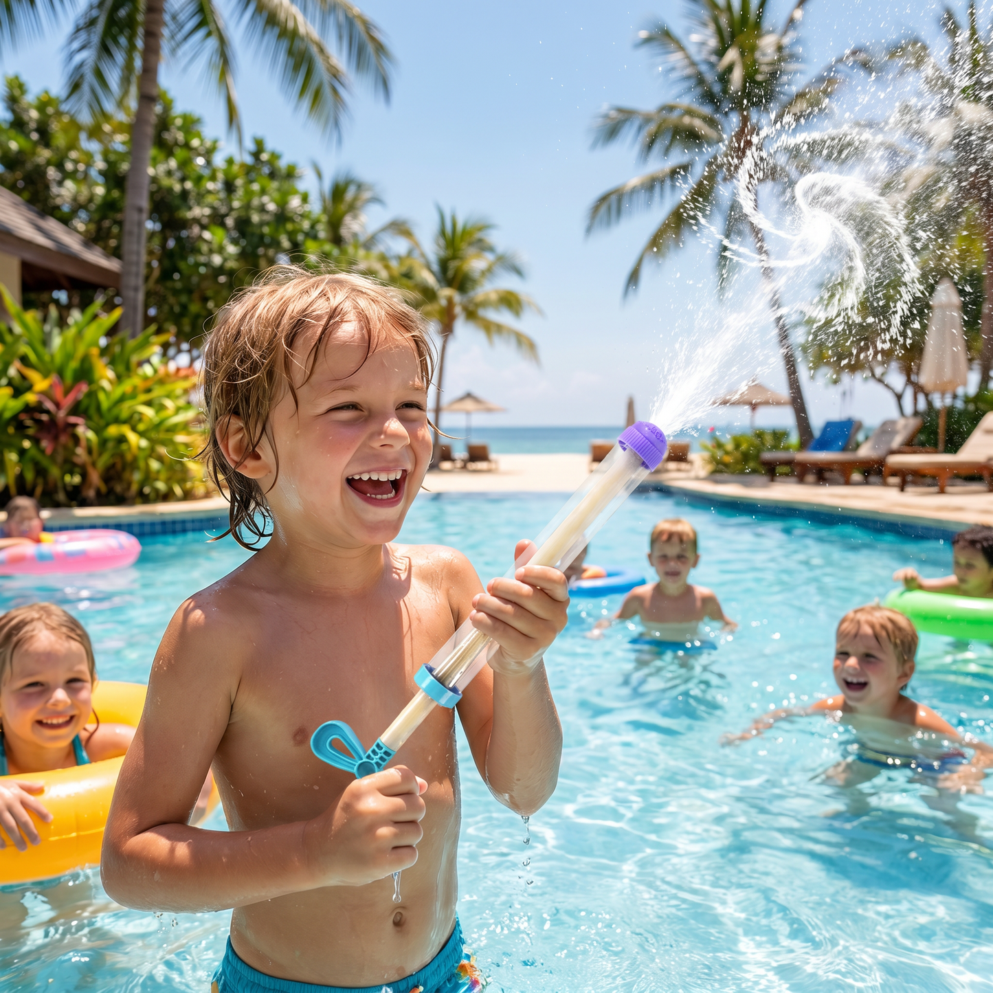 Kids Water Spray Blaster – Handheld Pull Spray Toy for Outdoor Fun