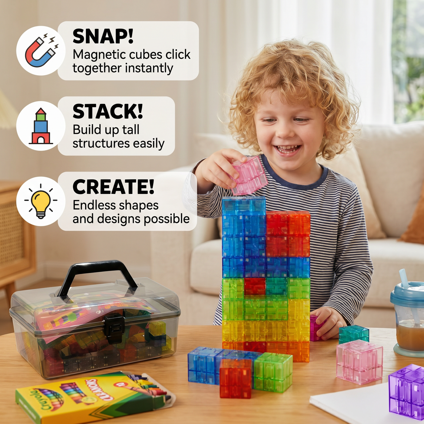 Montessori Cube Building Block Set for Kids