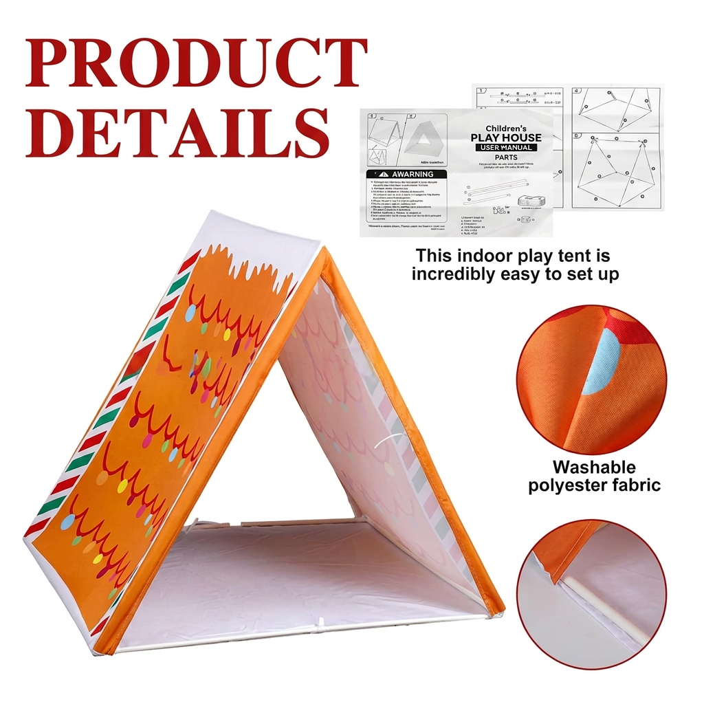 Christmas Gingerbread House Play Tent for Kids