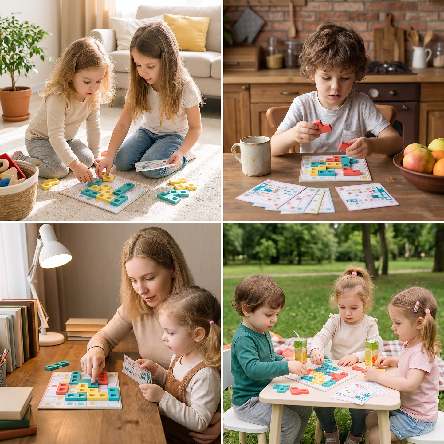 Montessori Wooden Shape Matching Puzzle – Color & Logic Brain Training Game