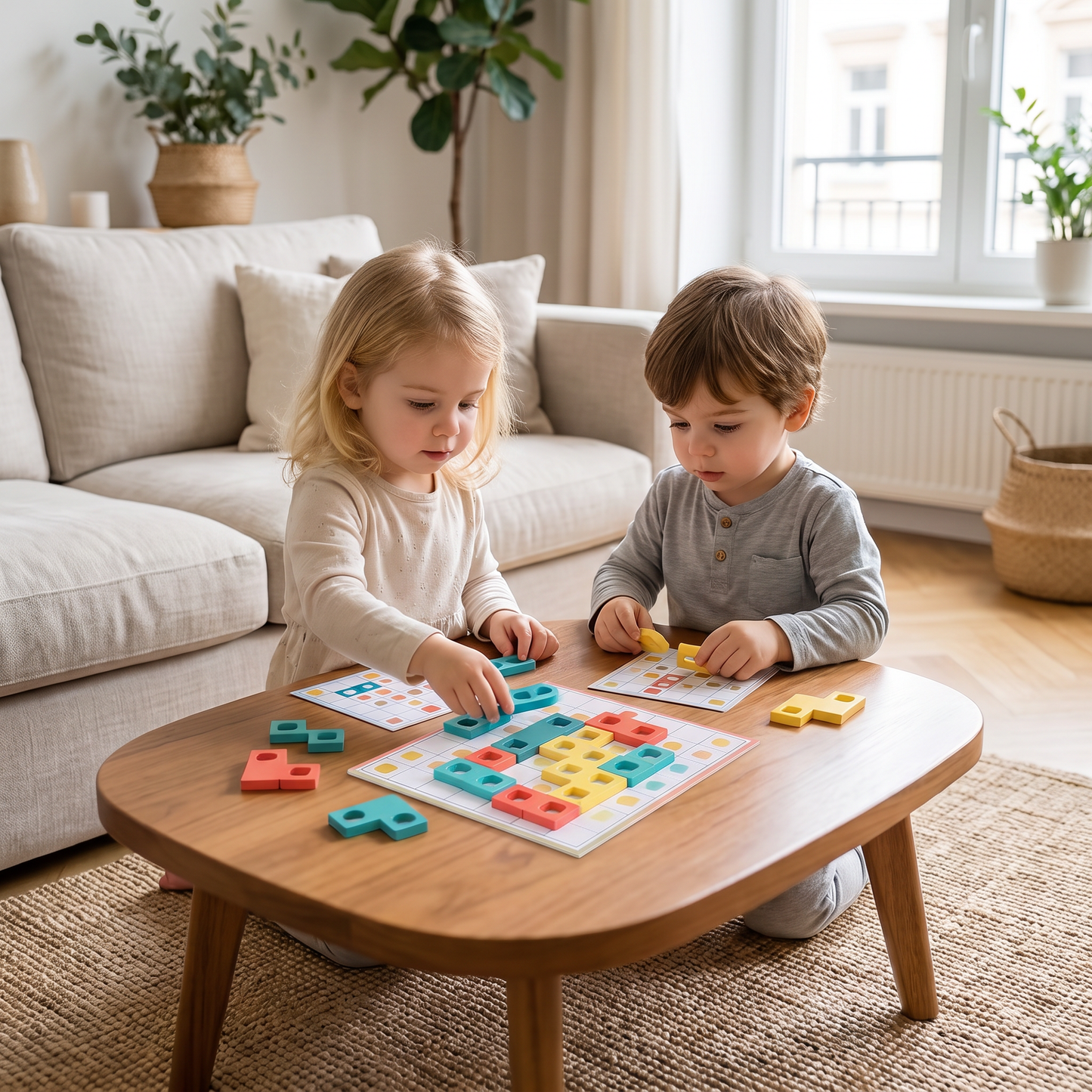 Montessori Wooden Shape Matching Puzzle – Color & Logic Brain Training Game
