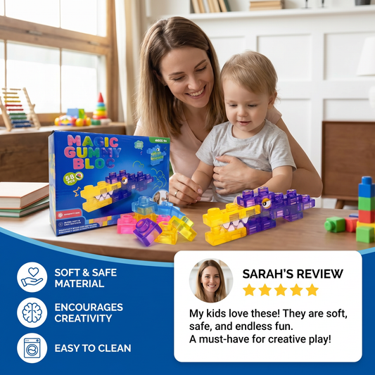 Magical gummy blocks, soft building blocks for children